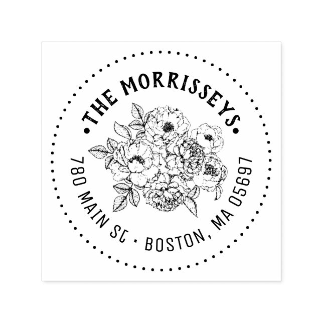 Carimbo Auto Entintado Nome e endereço exclusivos da família (Design)