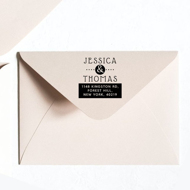 Carimbo Auto Entintado Nome e endereço personalizados do Ampersand de ten (Criador carregado)