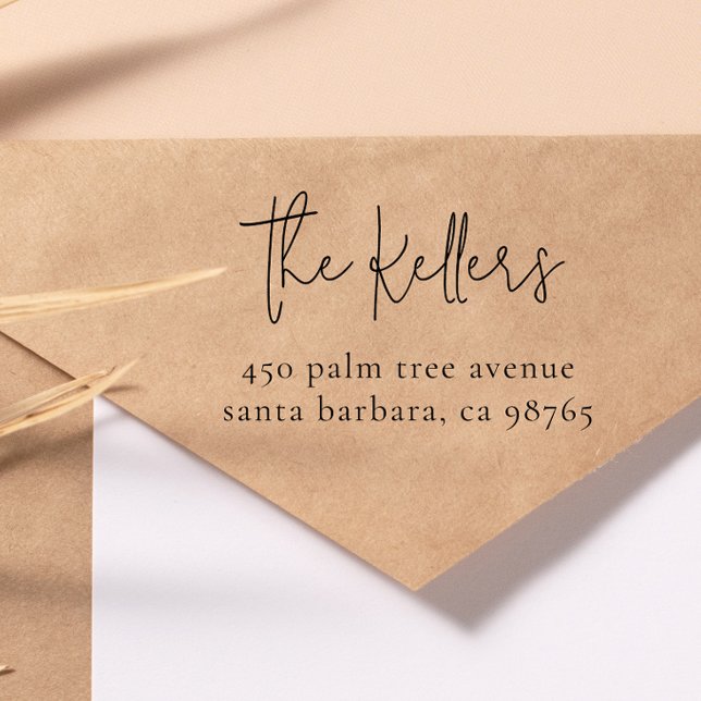 Carimbo Auto Entintado Nome e endereço residencial mínimos modernos (Criador carregado)