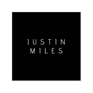 Carimbo Auto Entintado Nome editável minimalista moderno Preto & Branco