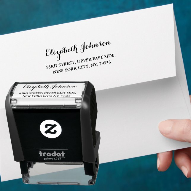 Carimbo Auto Entintado Nome Elegante Endereço de Devolução Crio Make Desi (Elegant Name Return Address Create Make Design DIY Self-inking Stamp)