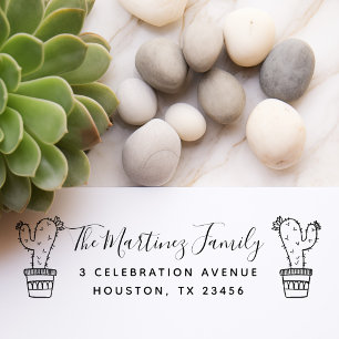 Carimbo Auto Entintado Nome & endereço do remetente de família do cacto