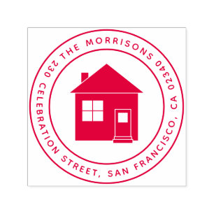 Carimbo Auto Entintado Nome & endereço do remetente redondos de família