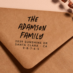 Carimbo Auto Entintado Nome manuscrito de Na moda de diversão Endereço de