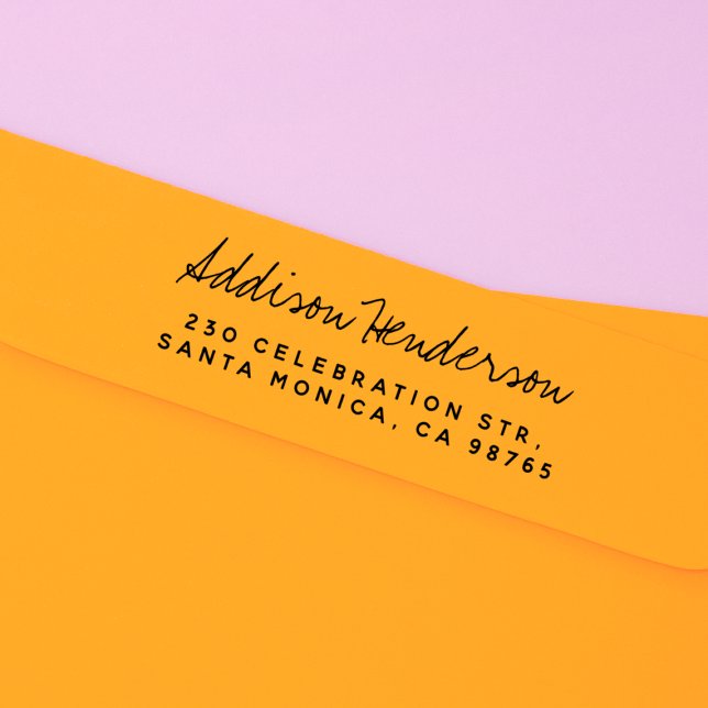 Carimbo Auto Entintado Nome manuscrito e Endereço de devolução simples (Rubber Stamp Mock-up)