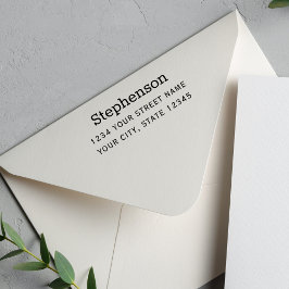 Carimbo Auto Entintado Nome Mínimo Moderno Endereço de Retorno Personaliz