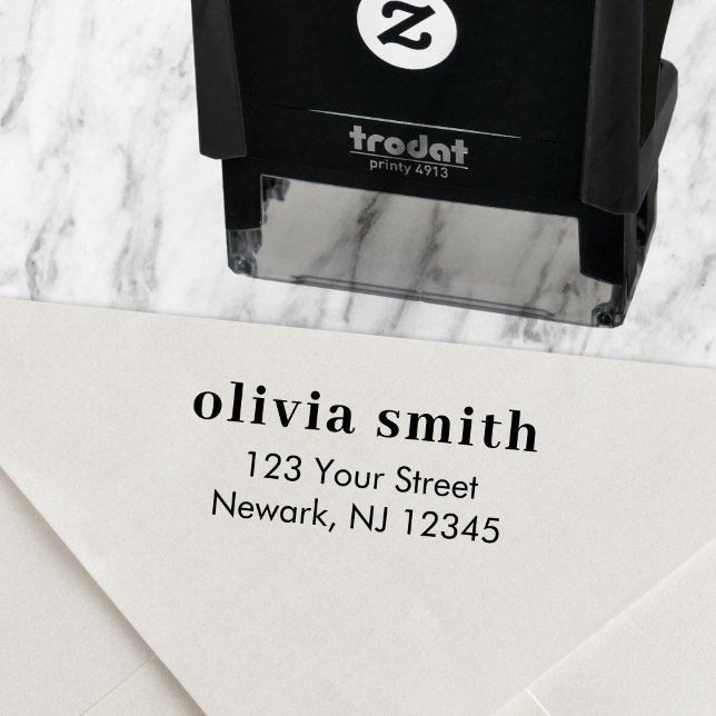 Carimbo Auto Entintado Nome Mínimo Simples do Endereço de Devolução (Criador carregado)