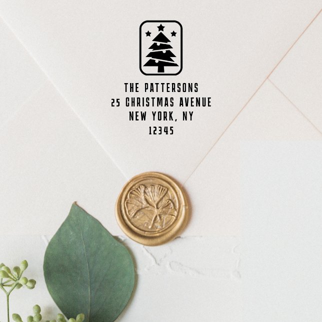 Carimbo Auto Entintado Nome Personalizado da Árvore de Natal Endereço de  (Criador carregado)