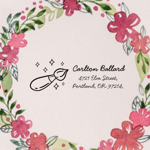 Carimbo Auto Entintado Nome personalizado da criança e endereço de devolu