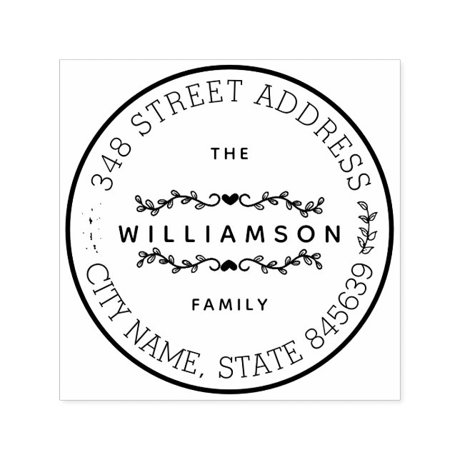 Carimbo Auto Entintado Nome Personalizado da Família e Endereço de Retorn (Design)