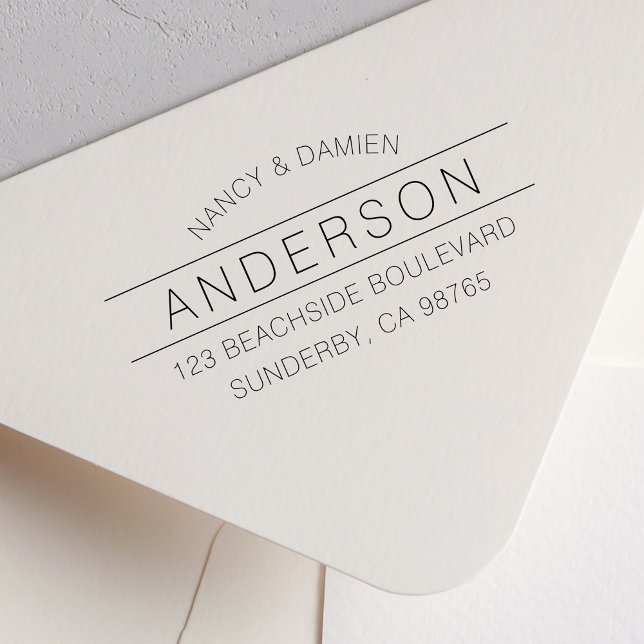 Carimbo Auto Entintado Nome Personalizado da Família Endereço de Devoluçã (Criador carregado)