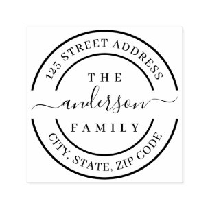 Carimbo Auto Entintado Nome Personalizado da Família Retornar Endereço Au