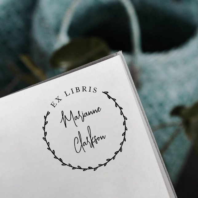 Carimbo Auto Entintado Nome Personalizado da Terra Botânica Moderna Ex Li (Criador carregado)