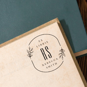 Carimbo Auto Entintado Nome Personalizado das Folhas Desenhadas Manualmen