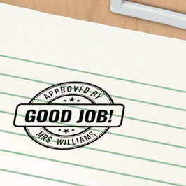 Carimbo Auto Entintado Nome Personalizado do Professor Bom Trabalho! Homo