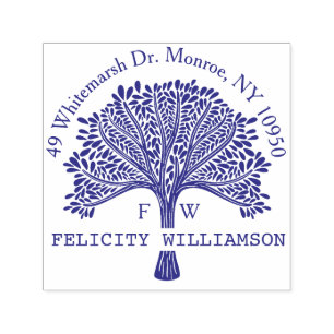 Carimbo Auto Entintado Nome Personalizado Endereço de Devolução da Árvore