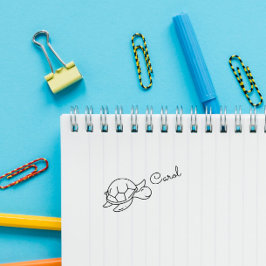 Carimbo Auto Entintado Nome Personalizado Personalizado da Tartaruga de P
