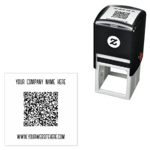 Carimbo Auto Entintado Nome Personalizado Texto Código QR Autocolante Cód