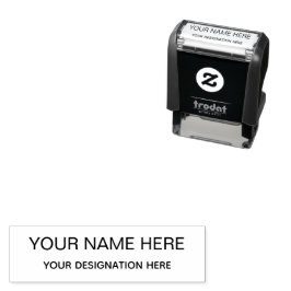 Carimbo Auto Entintado Nome Personalizável e Cargo