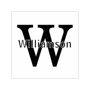 Carimbo Auto Entintado Nome Sobre Simples Solteiro Negrito Monograma Inic