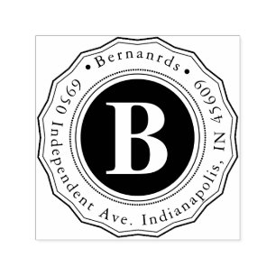 Carimbo Auto Entintado Nome Único da Família Round Design