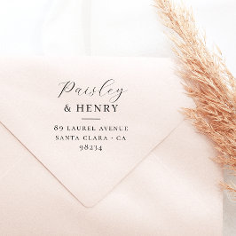 Carimbo Auto Entintado Nomes de casais Endereço de Devolução de Casamento