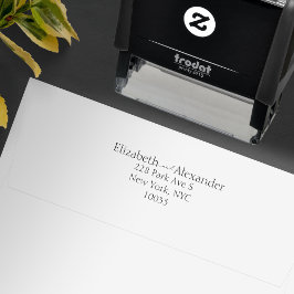 Carimbo Auto Entintado Nomes de casal | Endereço de retorno Casamento de