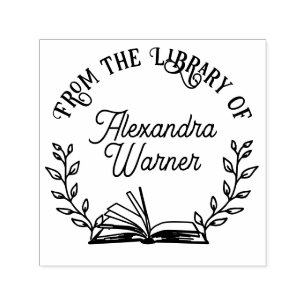 Carimbo Auto Entintado Nomes de Script de Biblioteca #1 e do Livro