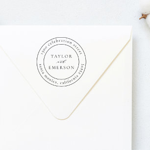 Carimbo Auto Entintado Nomes formais do casamento & endereço do remetent