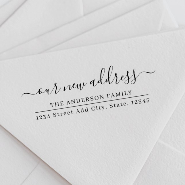 Carimbo Auto Entintado Nosso Novo Endereço Movendo Endereço de Devolução  (Criador carregado)