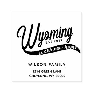 Carimbo Auto Entintado Nova casa no Wyoming Return Address Bber Stamp