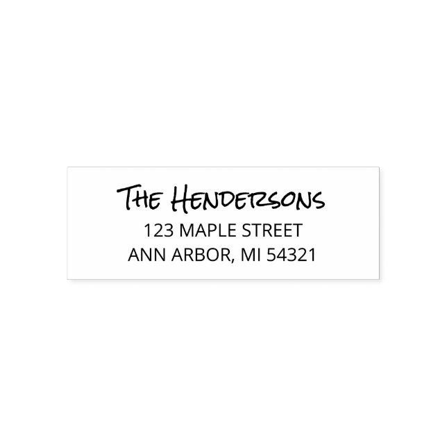 Carimbo Auto Entintado Novo Endereço de Retorno Doméstico Simples (Design)