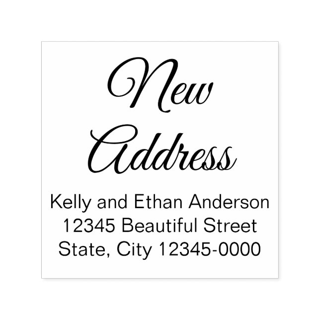 Carimbo Auto Entintado Novo Nome do Script de Endereço e Texto do Endereç (Design)