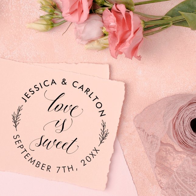 Carimbo Auto Entintado O Amor É Um Casamento Bela, Obrigado. (Criador carregado)