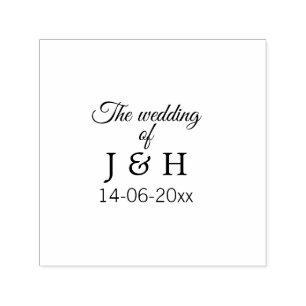 Carimbo Auto Entintado O casamento do nome do casal letra inicial data