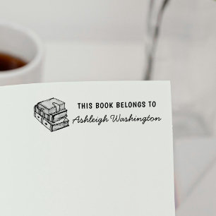 Carimbo Auto Entintado O costume desenhado mão dos livros este livro