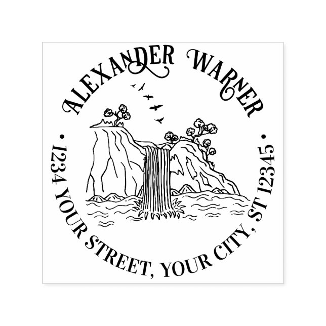 Carimbo Auto Entintado O Exterior: Endereço Ret Nome da Caipira Montanhei (Design)