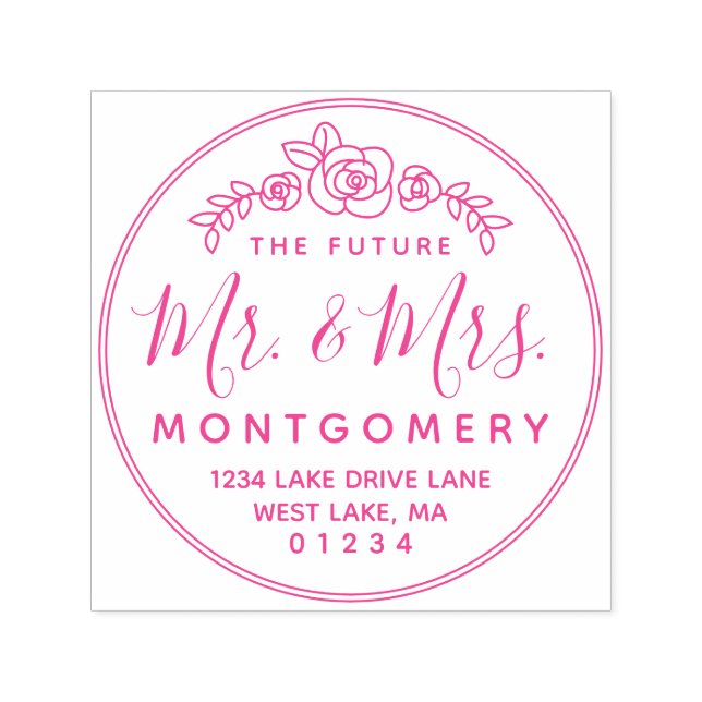 Carimbo Auto Entintado O futuro Sr. Endereço de devolução da & Sra. Laure (Design)