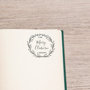 Carimbo Auto Entintado O Nome Personalizado Moderno Deixa Da Biblioteca D
