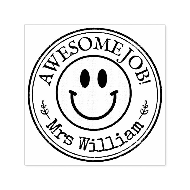 Carimbo Auto Entintado O Professor Sorri Emoji Personalizado (Design)