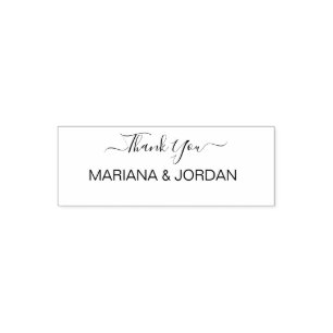 Carimbo Auto Entintado Obrigado Coração Personalizado De Casamento Modern