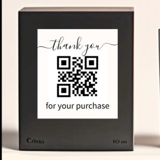 Carimbo Auto Entintado Obrigado de código QR para sua compra