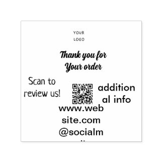 Carimbo Auto Entintado Obrigado pela análise de pedidos Revise o logotipo