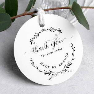 Carimbo Auto Entintado Obrigado Pelo Seu Pedido Laurel Leaf Rubber Stamp