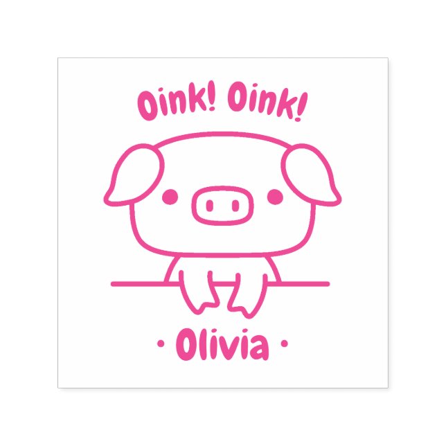Carimbo Auto Entintado Oink, Bonito Porco, Nome Das Meninas (Design)