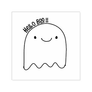 Carimbo Auto Entintado Olá Boo - Fantasma do Dia das Bruxas