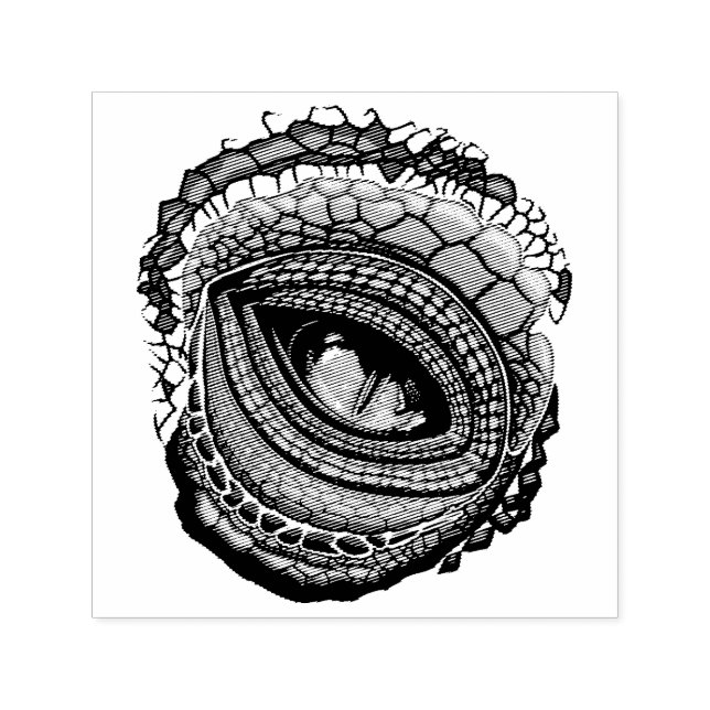 Carimbo Auto Entintado Olho de Predador Réptil Primitivo (Design)