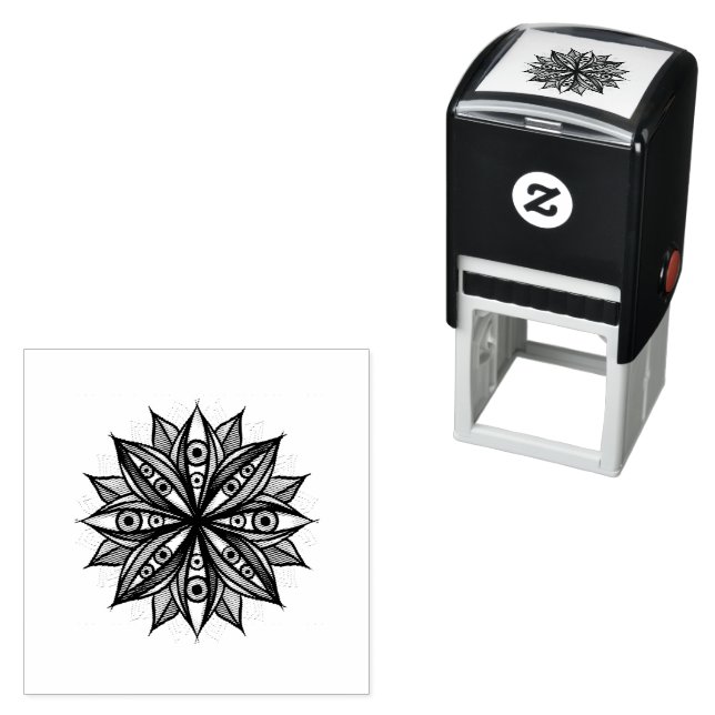 Carimbo Auto Entintado Olhos assustadores Flores Psicodélicas Arte Trippy (In Situ)