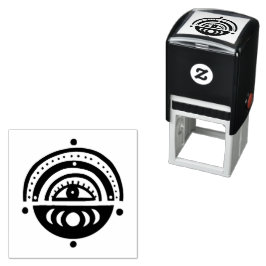 Carimbo Auto Entintado Olhos Místicos, Magia Elegante, Boho Geométrico