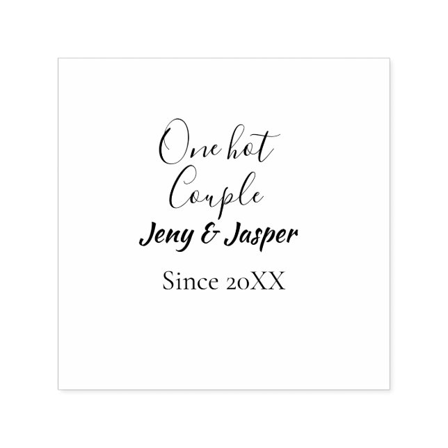 Carimbo Auto Entintado One hot couple add name since 20XX year date (Design)
